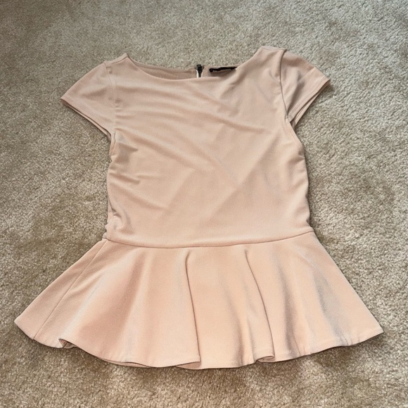 Alice + Olivia Cream Peplum Blouse - Picture 2 of 5